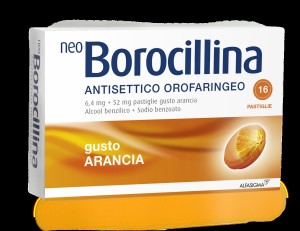 Neoborocillina Antisettico Orofaringeo 16 Pastiglie 6,4 Mg + 52 Mg Arancia