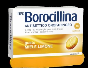 Neoborocillina Antisettico Orofaringeo 16 Pastiglie 6,4 Mg + 52 Mg Limone