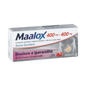 Maalox 400 Mg + 400 Mg Senza Zucchero Gusto Frutti Rossi 30 Compresse