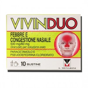 Vivinduo Febbre E Congestione Nasale Orale 10 Bustine 500 Mg + 60 Mg